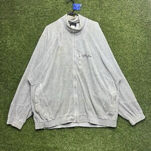 Sean John Jacket Mens 3XL Velour Track Y2K Zip Up Long Sleeve Vintage 90s